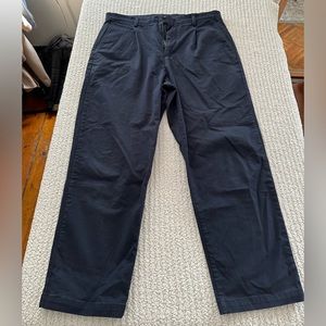Relaxed Vintage Pleated Khakis- Navy